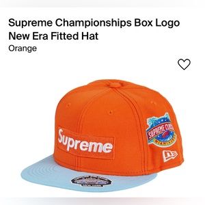 NWT Supreme Championships Box Logo New Era Fitted Hat Size 7 3/8